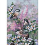 Gold Petites Chickadees In Spring Counted Cross Stitch Kit (image for) Gold Petites Chickadees In Spring Counted Cross Stitch Kit